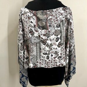 Boho over the shoulder shirt  NWOT ONE SIZE FITS MOST